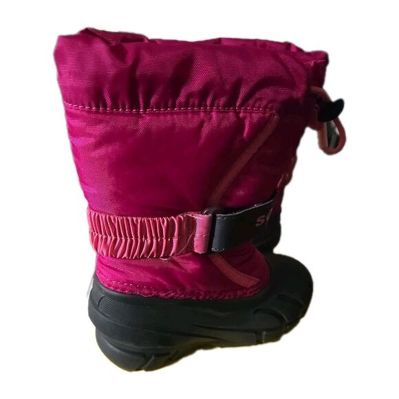 Sorel Flurry Kids Hot Pink & Gray Winter Snow Boots Size 8 Waterproof Insulated - Picture 4 of 7